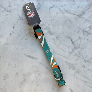 NFL Miami Dolphins Hunter Pet Gear Adjustable Dog Collar Medium NWT